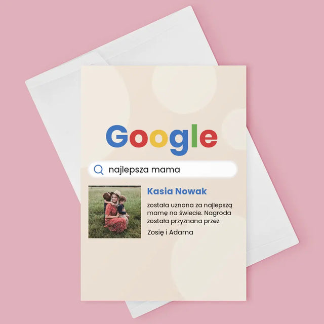 Zdjęcie I Podpis: Najlepsza Mama Wynik Google - Kartka z Życzeniami