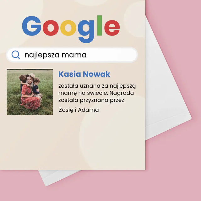 Zdjęcie I Podpis: Najlepsza Mama Wynik Google - Kartka z Życzeniami