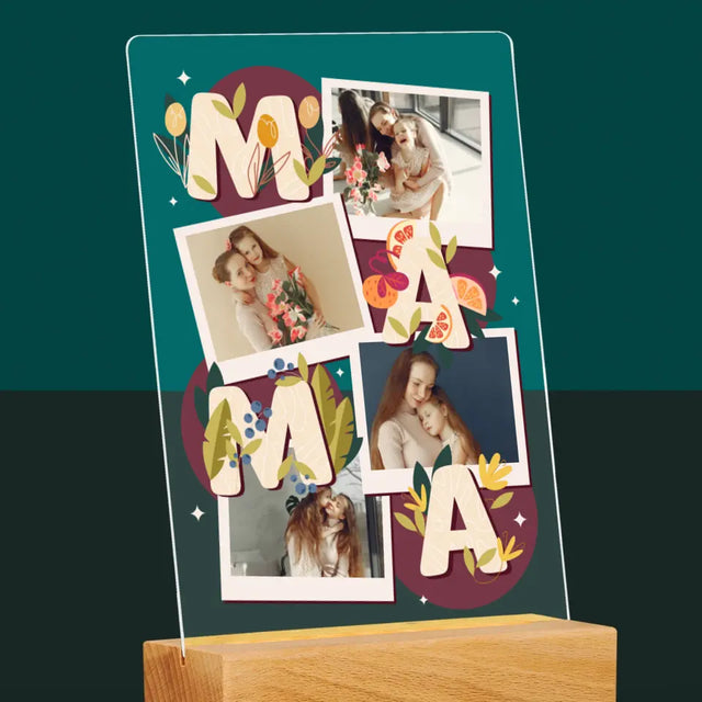 Fotokolaż: Literki Mama - Wydruk Na Szkle Akrylowym