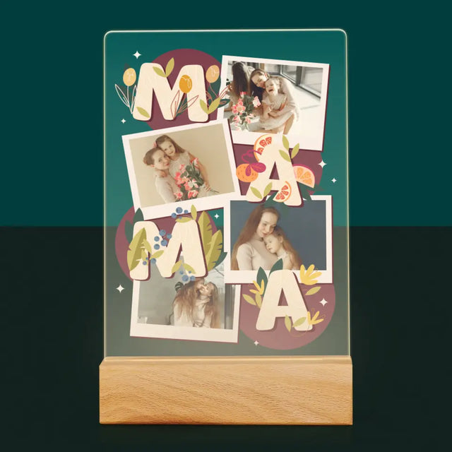 Fotokolaż: Literki Mama - Wydruk Na Szkle Akrylowym