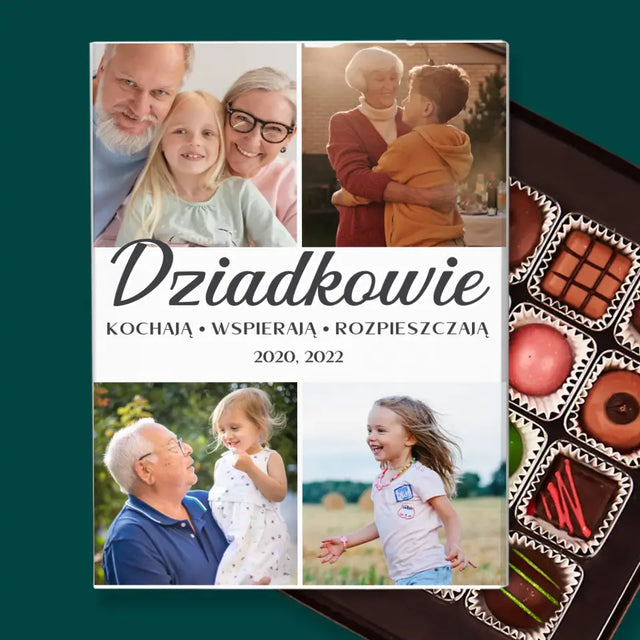 Fotokolaż: Kochani Dziadkowie - Personalizowane Praliny