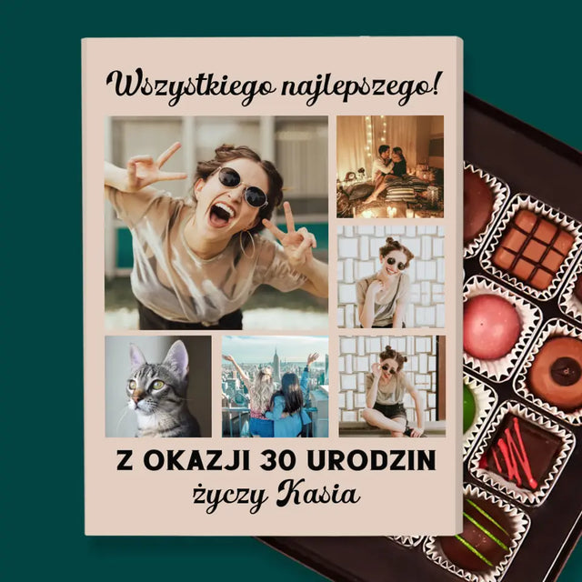 Fotokolaż: Urodzinowy - Personalizowane Praliny