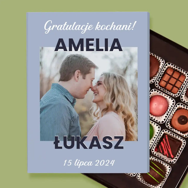 Zdjęcie i Podpis: Ślubne Gratulacje - Personalizowane Praliny