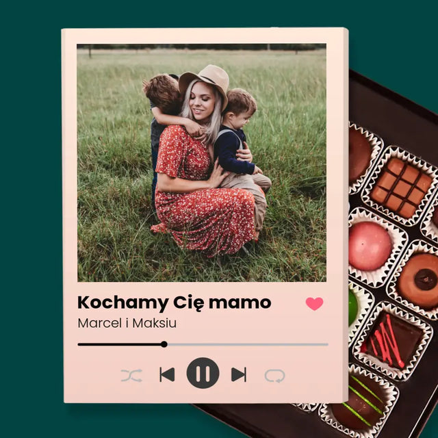 Zdjęcie i Podpis: Kochamy Cię Mamo - Personalizowane Praliny