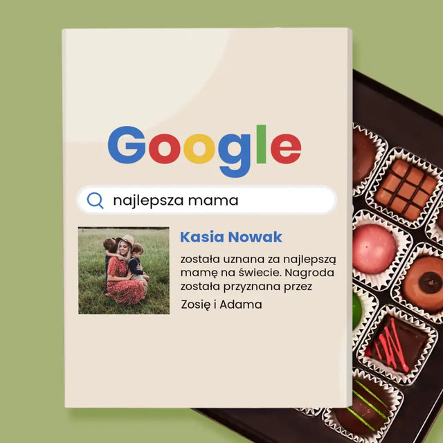 Zdjęcie i Podpis: Najlepsza Mama Wynik Google - Personalizowane Praliny