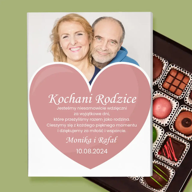 Zdjęcie i Podpis: Ukochani Rodzice - Personalizowane Praliny