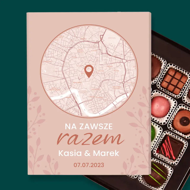 Mapa Miasta: Na Zawsze Razem - Personalizowane Praliny