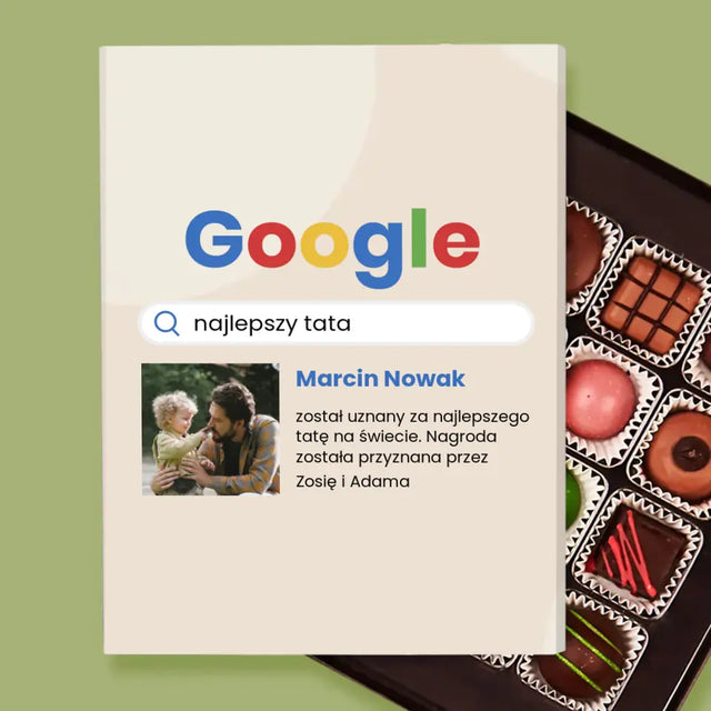 Zdjęcie i Podpis: Najlepszy Tata Wynik Google - Personalizowane Praliny