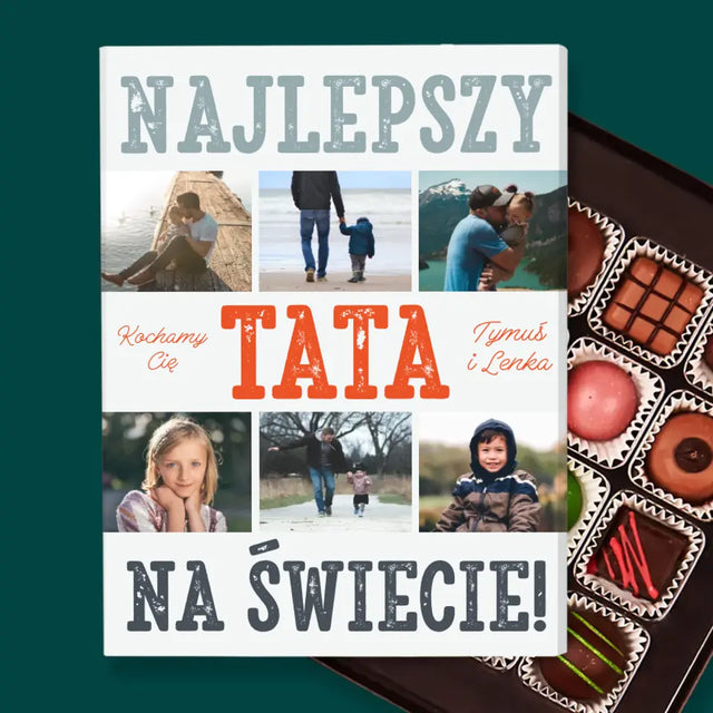 Fotokolaż: Najlepszy Tata Na Świecie - Personalizowane Praliny