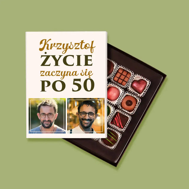 Fotokolaż: Życie Zaczyna Się Po 50 - Personalizowane Praliny