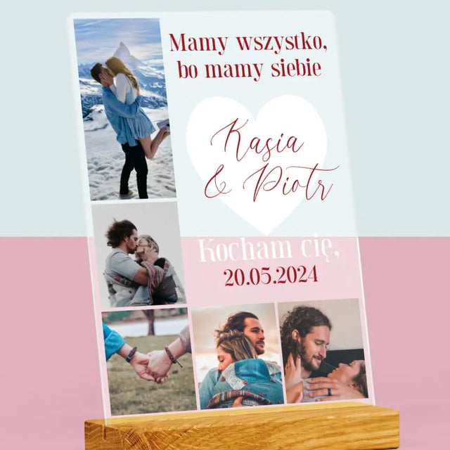 Fotokolaż: Mamy Wszystko, Bo Mamy Siebie - Wydruk Na Szkle Akrylowym