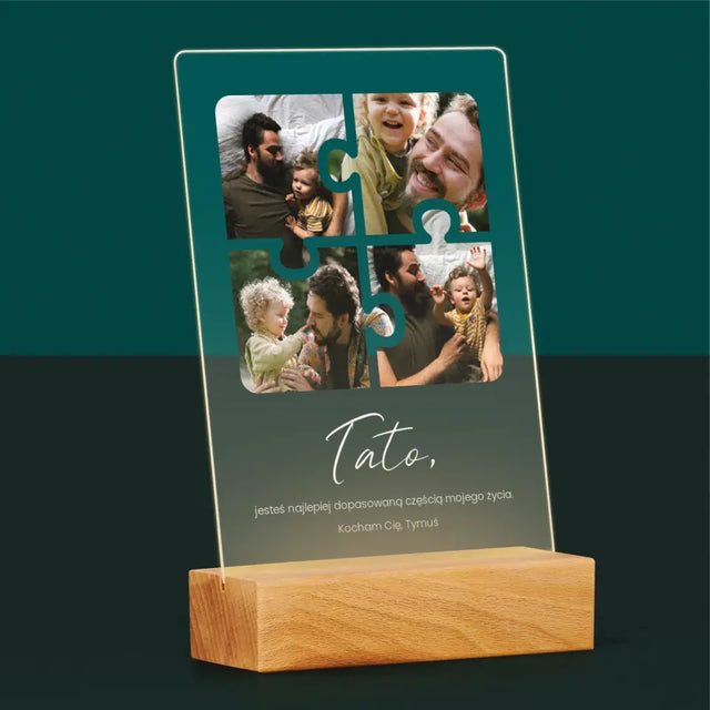Fotokolaż: Puzzle Zdjęcia Dla Taty - Wydruk Na Szkle Akrylowym