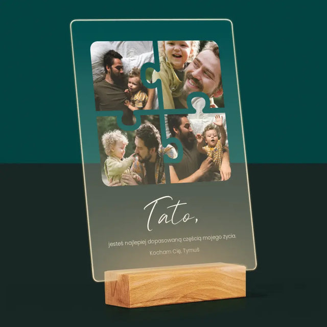 Fotokolaż: Puzzle Zdjęcia Dla Taty - Wydruk Na Szkle Akrylowym