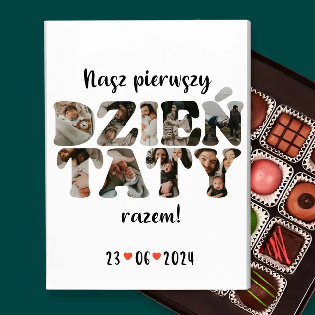 Słowo Ze Zdjęć: Nasz Pierwszy Dzień Taty - Personalizowane Praliny