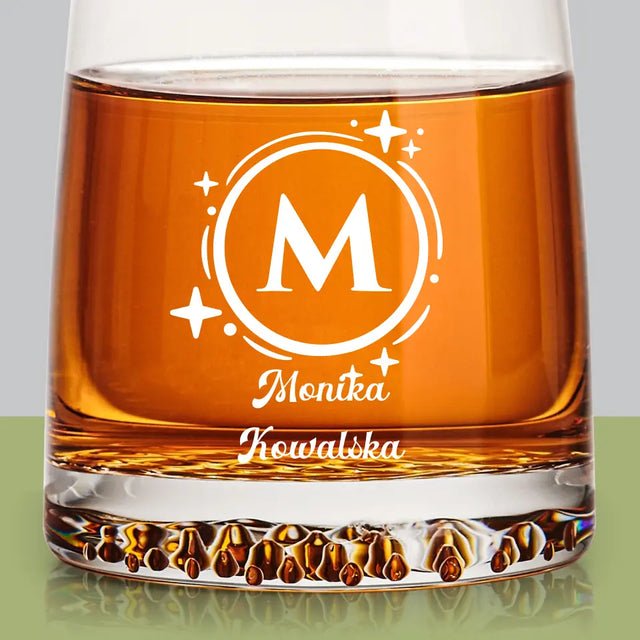 Monogram: Imię Nazwisko Monogram - Szklanka Do Whisky