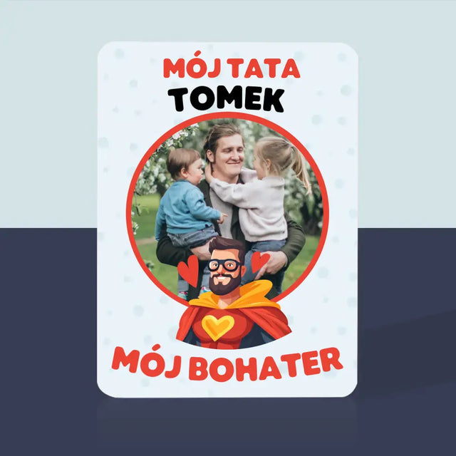 Zdjęcie i Podpis: Tata Mój Bohater - Karty Do Gry