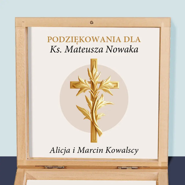 Imię i Podpis: Podziękowania Dla Księdza - Różaniec w Pudełku