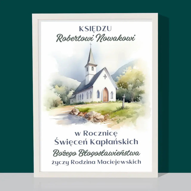 Imię i Podpis: Rocznica Święceń Kapłańskich - Wydruk Obramowany