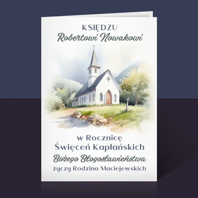 Imię i Podpis: Rocznica Święceń Kapłańskich - Kartka z Życzeniami