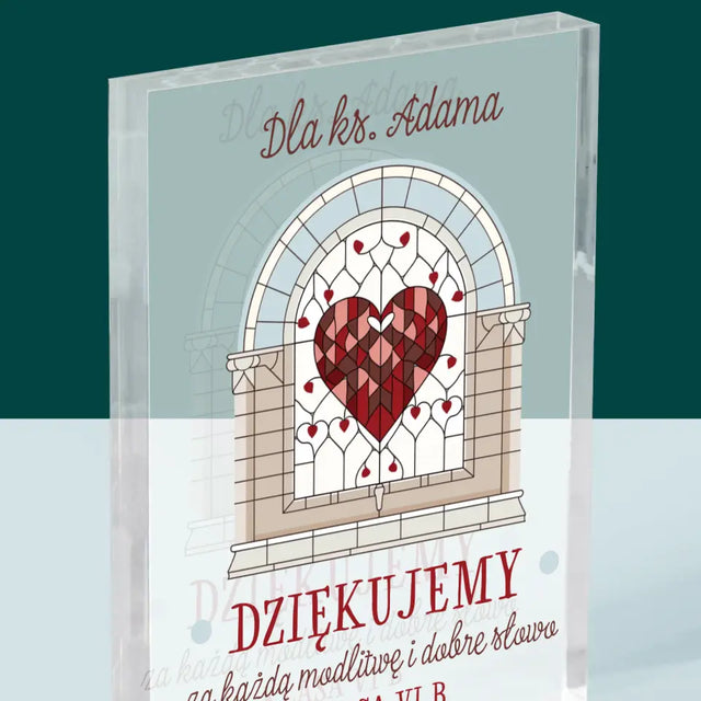 Imię i Podpis: Dziękujemy Za Każdą Modlitwę - Blok Akrylowy z Nadrukiem