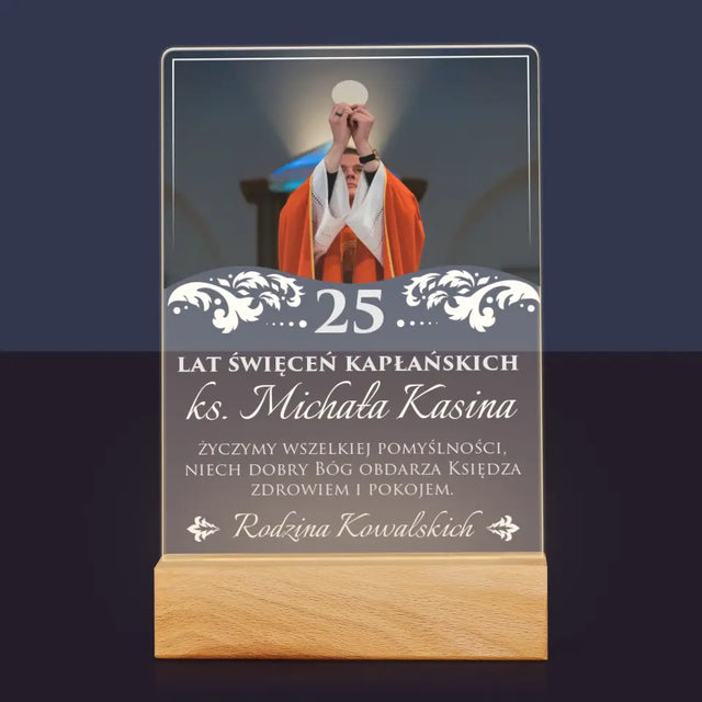 Zdjęcie i Podpis: Jubileusz Święceń Kapłańskich - Wydruk Na Szkle Akrylowym