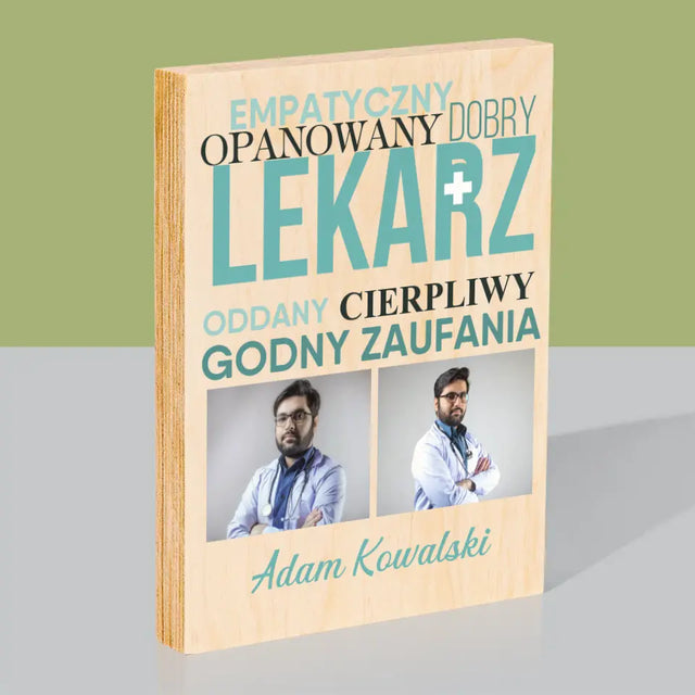 Fotokolaż: Lekarz Cechy - Wydruk Na Drewnie