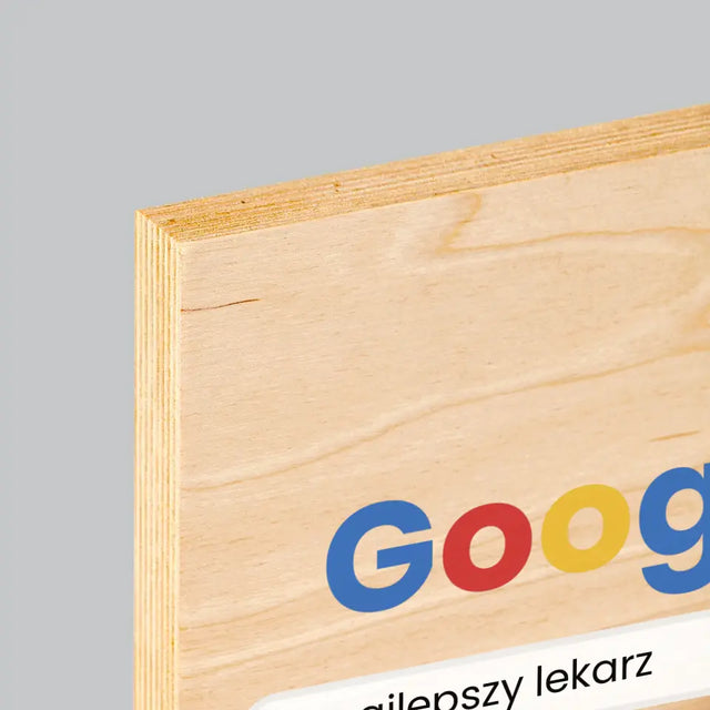 Zdjęcie I Podpis: Najlepszy Lekarz Wynik Google - Wydruk Na Drewnie