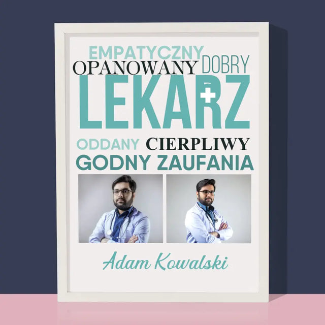 Fotokolaż: Lekarz Cechy - Wydruk Obramowany