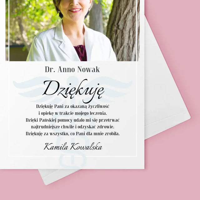 Zdjęcie i Podpis: Doktorze Dziękuję - Kartka Z Życzeniami