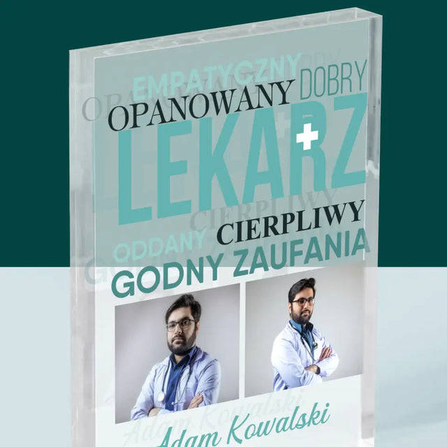 Fotokolaż: Lekarz Cechy - Blok Akrylowy z Nadrukiem