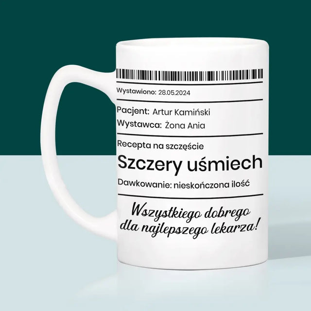 Imię I Podpis: Recepta Na Szczęście - Kubek z Nadrukiem