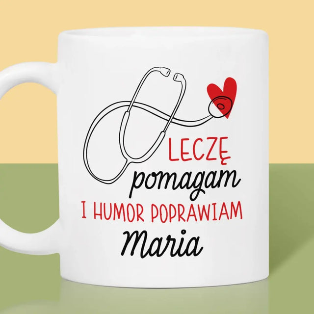 Imię I Podpis: Leczę Pomagam - Kubek z Nadrukiem