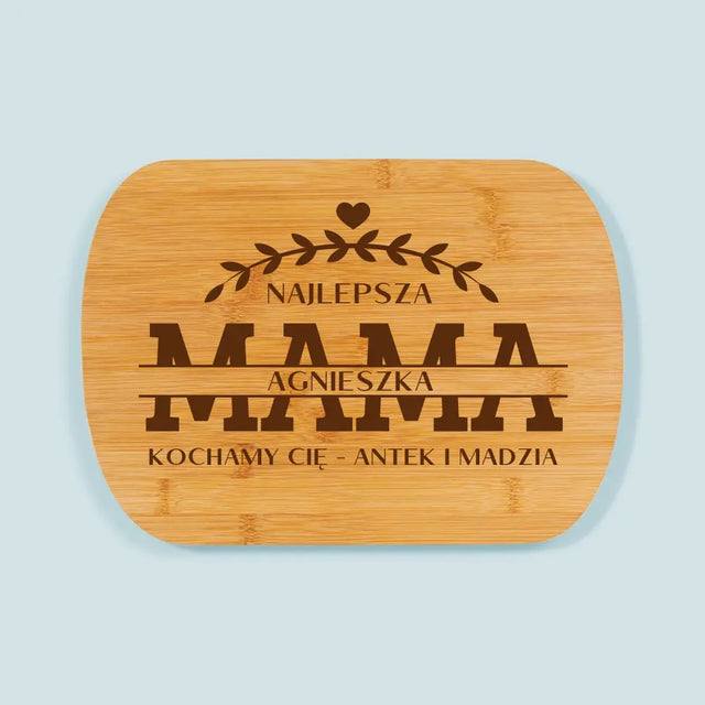 Monogram: Najlepsza Mama Podpis - Deska Kuchenna z Grawerem