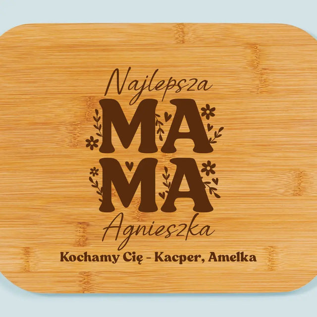 Monogram: Mama Listki - Deska Kuchenna z Grawerem