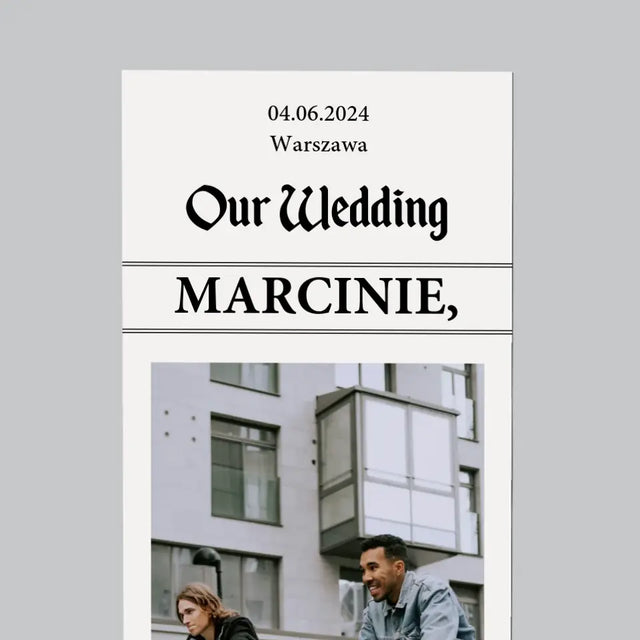 Zdjęcie i Podpis: Our Wedding Świadek - Magnes Na Lodówkę