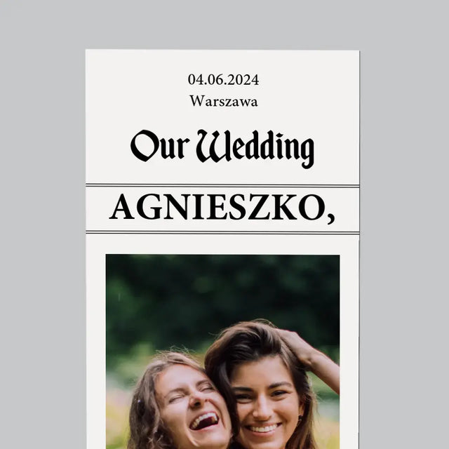 Zdjęcie i Podpis: Our Wedding Świadkowa - Magnes Na Lodówkę