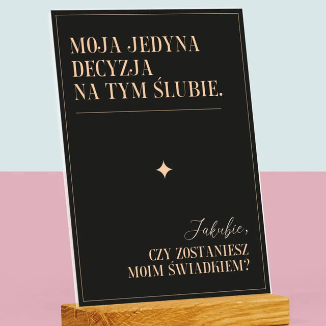 Imię i Podpis: Moja Jedyna Decyzja - Wydruk Na Szkle Akrylowym