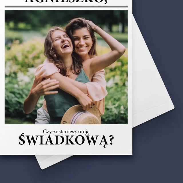 Zdjęcie i Podpis: Our Wedding Świadkowa - Kartka z Życzeniami