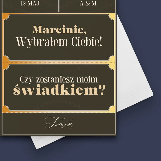 Imię i Podpis: Bilety Vip Świadek - Kartka z Życzeniami