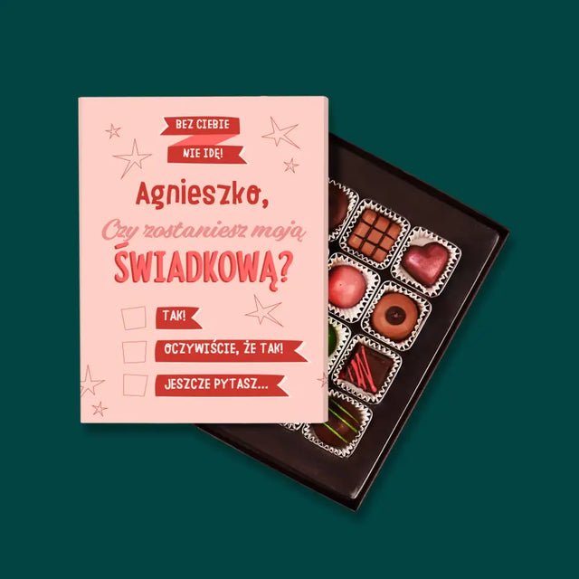 Imię i Podpis: Bez Ciebie Nie Idę - Personalizowane Praliny