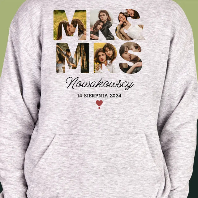 Słowo Ze Zdjęć: Mr&Mrs - Bluza Męska z Kapturem