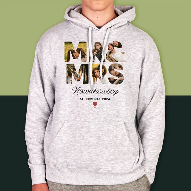 Słowo Ze Zdjęć: Mr&Mrs - Bluza Męska z Kapturem