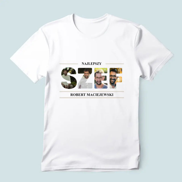 Słowo Ze Zdjęć: Najlepszy Szef 2 - Koszulka Męska z Nadrukiem