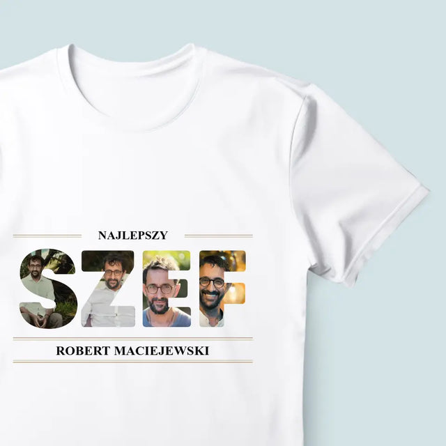 Słowo Ze Zdjęć: Najlepszy Szef 2 - Koszulka Męska z Nadrukiem
