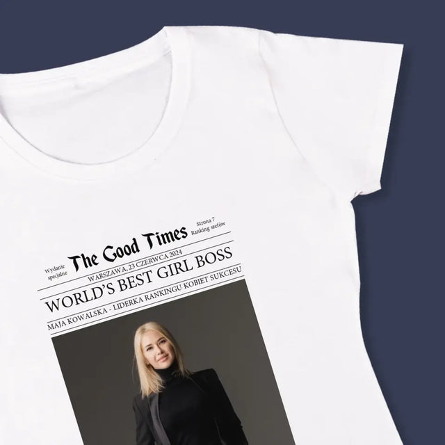 Okładka Magazynu: World’S Best Girl Boss - Koszulka Damska z Nadrukiem