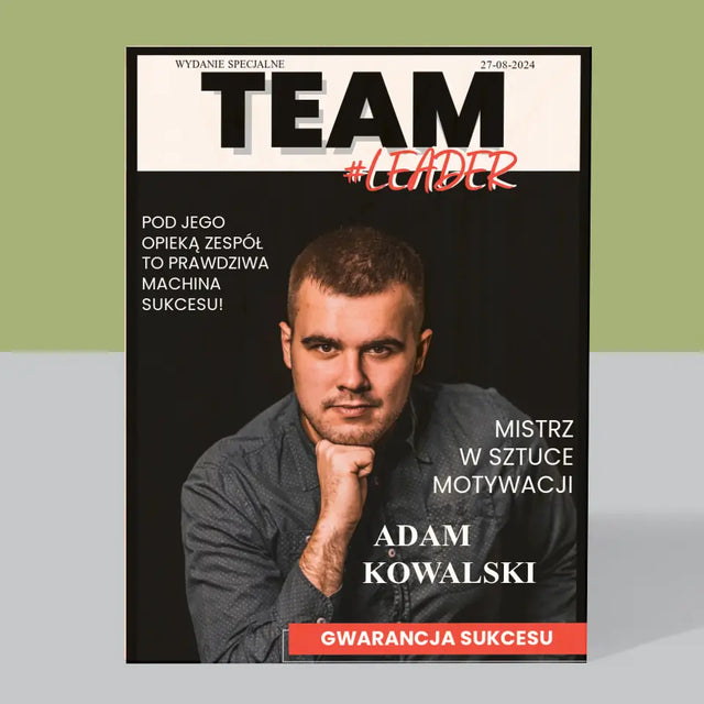 Okładka Magazynu: Team Leader - Wydruk Na Drewnie