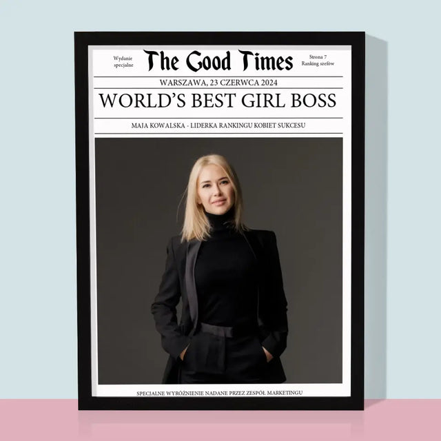 Okładka Magazynu: World’S Best Girl Boss - Wydruk Obramowany