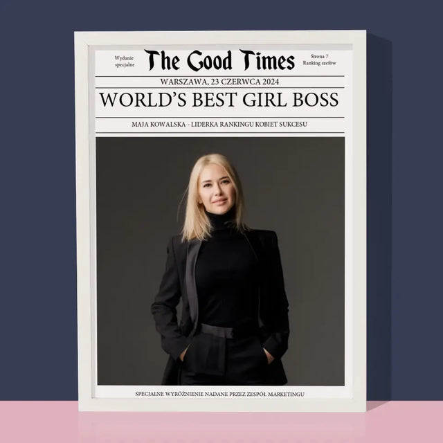 Okładka Magazynu: World’S Best Girl Boss - Wydruk Obramowany