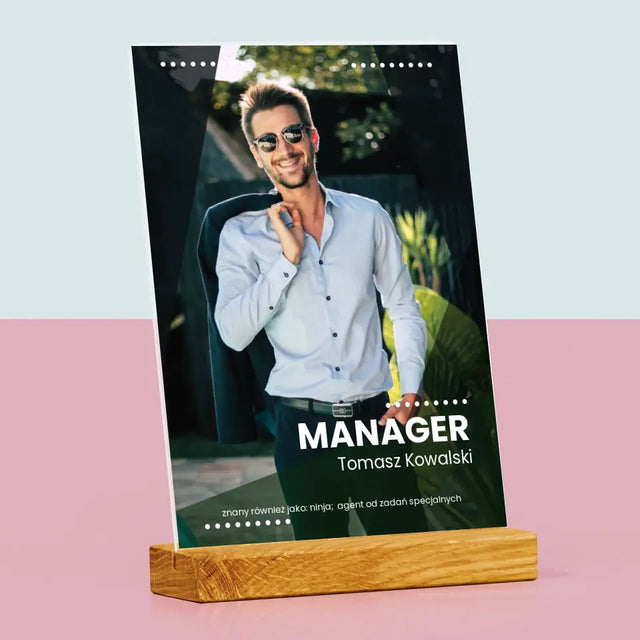 Zdjęcie i Podpis: Manager - Wydruk Na Szkle Akrylowym