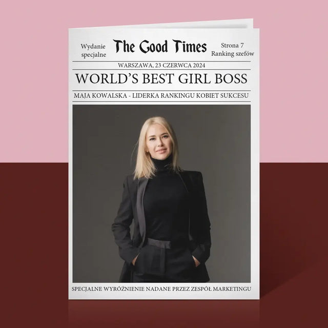 Okładka Magazynu: World’S Best Girl Boss - Kartka z Życzeniami